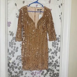 Gold sequin dress